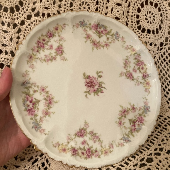 Pink Rose Floral Detail Plate - Bavaria, Vintage - Picture 1 of 14